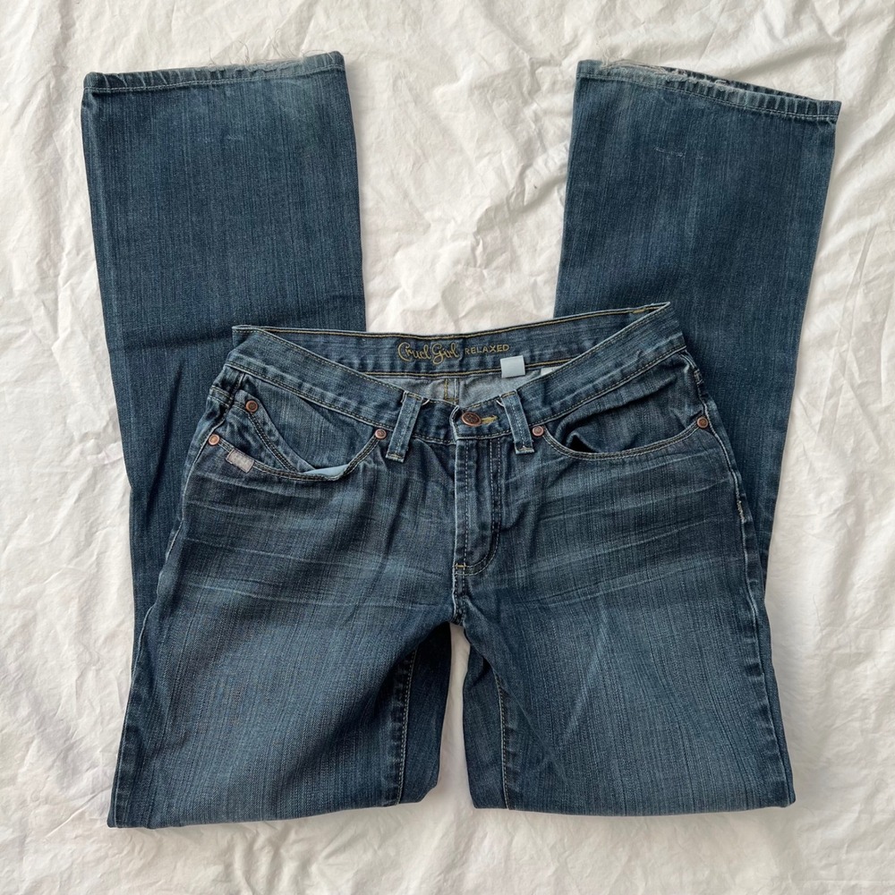 vintage low rise dark wash jeans